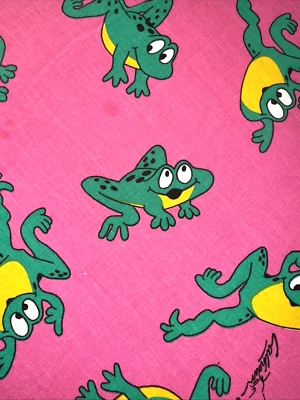 Tela rosa brillante ranas verdes Calhoun bagre marcus Brothers BT mitad Y #2 Foto 1 de 4