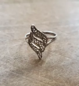 Anello Vintage Filigrana Argento Sterling - Taglia 7,75 - Foto 1 di 5