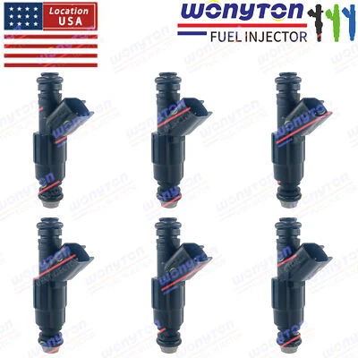 6 peças 0280158075 6E5E-A5B injetores de combustível EV6 para 2006-2009 Ford Fusion 3.0L V6 - Imagem 1 de 4