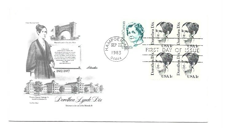 1844 1c Dorothea Dix Artmaster, FDC - Image 1 of 1