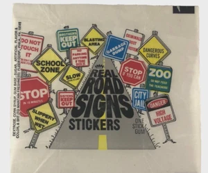 1978  FLEER  REAL ROAD SIGNS  STICKERS  WAX WRAPPER  NM/MT - Picture 1 of 2