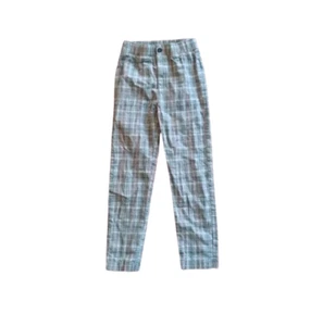 White Fawn Black/Pink/Blue Plaid Pants Youth Girls Size Small Cotton Stretch - Picture 1 of 4