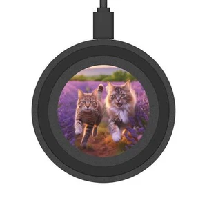 Tapis de charge sans fil mignon chat, cadeau amoureux des chats, accessoire de technologie pour animaux de compagnie, [...] - Photo 1 sur 5