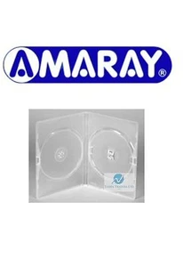 25 Double Clear DVD Case Slim 7 mm Spine Replacement Cover Side by Side Amaray - Afbeelding 1 van 6