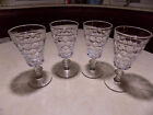 Lot 4 Westmoreland Thousand Eye Pattern Glass Water Goblets Glasses Bubble Clear