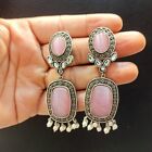 Pink Stone Earrings/Traditional Earrings Handmade Earrings/Fashion Wear Earrings