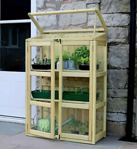 Wooden Compact Wall Lean to Greenhouse High Quality with 2 doors and top vent - Picture 1 of 1
