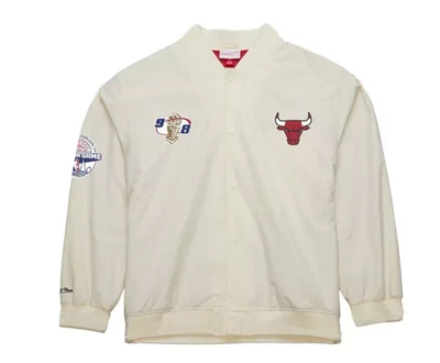 Chaqueta de satén Mitchell & Ness Chicago Bulls 6 anillos bronceada para hombre talla grande NUEVA '98 Foto 1 de 2