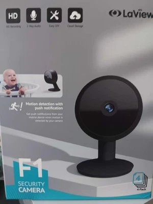 LaView Security Cameras 4pcs Home Security Camera Indoor 1080P LV-PWF1 - Black - Image 1 of 4