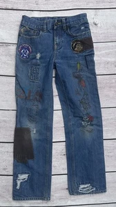 Polo Ralph Lauren Jeans Boys Size 10 Hunting Fishing Patchwork Vtg Rare Y2K 90s - Picture 1 of 13