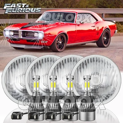4PCS 5.75" 5 3/4" LED Headlights HI/LO Beam for Pontiac GTO Grand Prix Firebird - Image 1 of 4