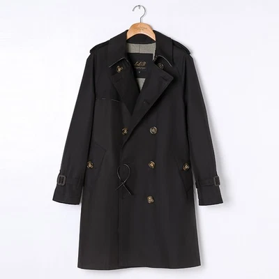 Trench Coat Mid-length American Double-breasted Business Jacket British Casual - Image 1 of 4