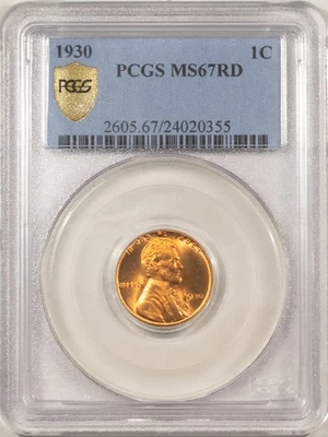 1930 LINCOLN CENT - PCGS MS-67 RD SUPERB RED GEM! - Image 1 of 3