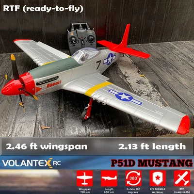 RC Airplane P51 Mustang Warbird Fighter WWII Plane Stunt 3D Aerobatic Flight RTF - Image 1 of 4