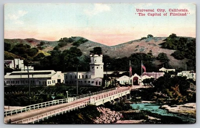 Postal de colección de Universal City California de 1915 El Capitolio de Filmland Foto 1 de 2