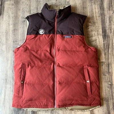 Patagonia 男式双面 Bivy 羽绒背心红色全新比利时 L 码 27587 — 第 1/4 张图片
