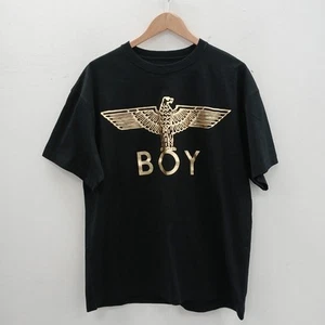 Boy 1976 T Shirt Size S Mens Black Gold Cotton Casual NWT RMF8-BL - Picture 1 of 7