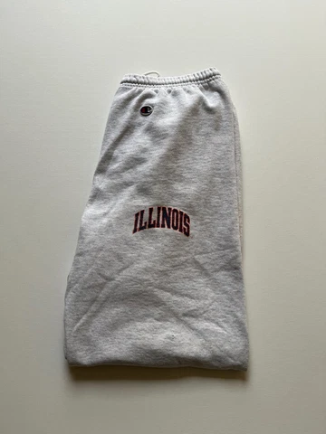 Vintage Champion Illinois Fighting Illini Sweatpants Mens Large Gray USA NCAA Cover