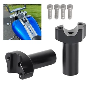 Black 3.5" Tall Handlebar Riser Fit For Harley Sportster 1200 Roadster XL1200R - Picture 1 of 16