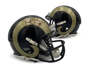 Marshall Faulk Autographed St Louis Rams Throwback Signed Mini Helmet Beckett - Picture 1 of 3