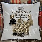 Oreiller sur le thème de la guerre civile séminaire théologique luthérien de Gettysburg simulacre/couverture