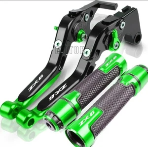 KIT LEVE FRIZIONE E FRENO + MANOPOLE PER KAWASAKI ZX-6R 2000-2004 NERO / VERDE - Imagen 1 de 1