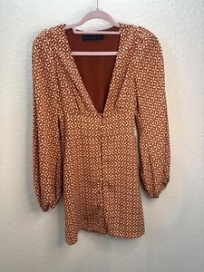 House of Harlow 1960 x Revolve Alba Mini Dress in Geo Tile Print - Picture 1 of 8
