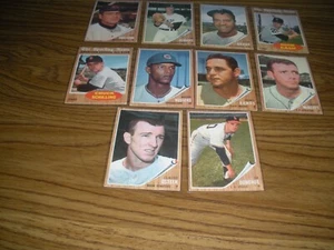 10 DIFERENTES 1962TOPPS BÉISBOL #456,460,463,466,467,477,485,493,498,501, - Imagen 1 de 14
