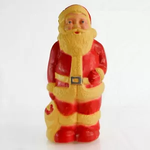 Vintage Weihnachtsmann Blasform klein Kunststoff rot stehend beleuchtet Sack alt Blasform - Bild 1 von 16