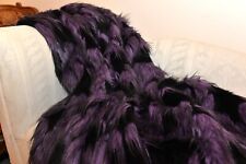 5'x7' Purple Exotic Feather Throw Blankets Decors Mink Backing Faux Fur Decor