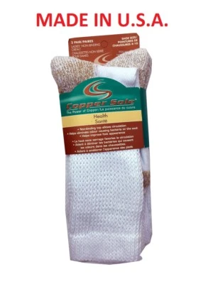 Paquete de 2 calcetines redondos con suela de cobre sin ataduras para mujer "Cojín extra y salud" EE. UU. Foto 1 de 4