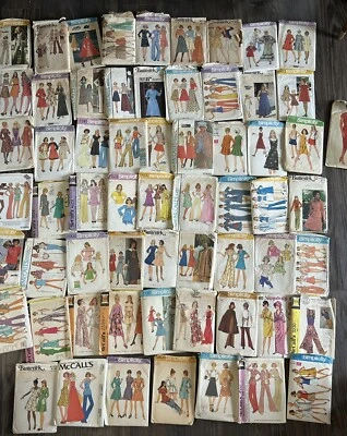 Mixed Lot 62 Vintage 1970s Sewing Patterns Women’s Beautiful Designs and Styles - Image 1 of 4