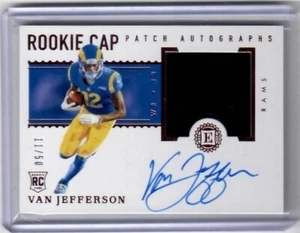 2020 Panini Encased Van Jefferson Rookie Cap Patch Auto Card /50 L.A. Rams - Picture 1 of 2