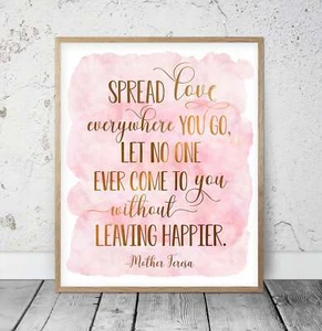 Spread Love Everywhere You Go,Mother Teresa Quote,Nursery Print Wall Art - Picture 1 of 5