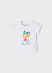 MAGLIA T SHIRT MAGLIE BIMBA MAYORAL 3029 03029 COTONE 46 BIANCO ORIGINAL PE 2022 - Picture 1 of 3