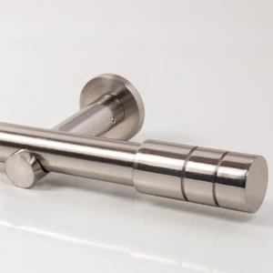 110 - 600cm Gardinenstange Neu Einläufig Edelstahl Design 20mm (Zylinder lang 2) - Bild 1 von 2