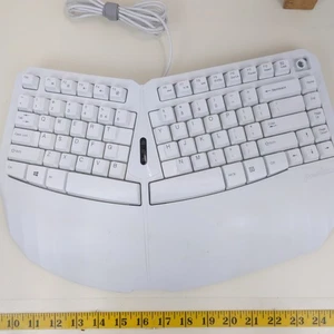 Perixx PERIBOARD-413 White Ergonomic Split Keyboard Wired USB Mini Compact Read  - Picture 1 of 9