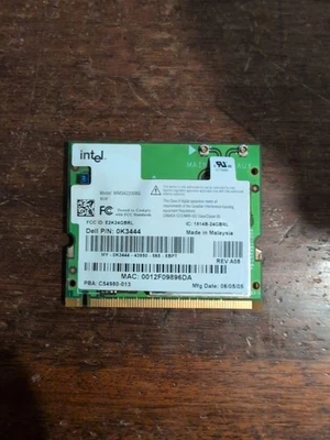 Tarjeta inalámbrica para computadora portátil Dell Inspiron 0K3444 Mini PCI Intel WM3A2200BG Foto 1 de 2