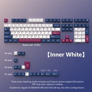 126 Tasten Double Shot Keycap PBT Cherry Mechanische Spieltastatur Tastatur - Afbeelding 1 van 20