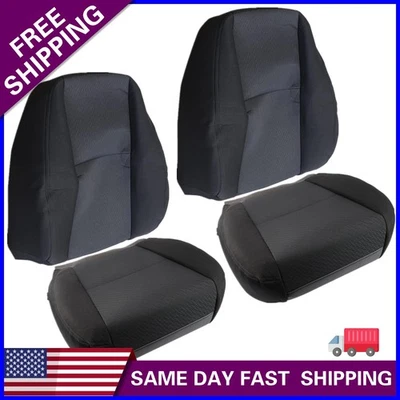 For 07-14 GMC Sierra 1500 2500HD 3500HD Front Both Side Cloth Seat Cover Black - Image 1 of 4