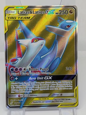 Pokemon Juego de Cartas Coleccionables Latias & Latios GX (Arte Completo) 169/181 Tag Team Sm-Team Up Holo Foto 1 de 4
