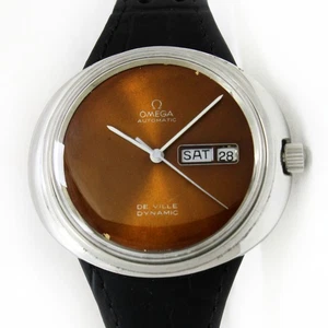Vintage Omega Geneve Dynamic Auto D/D Original Brown Dial Men Steel Watch C.1973 - Picture 1 of 12