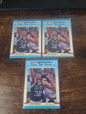 (3) Pegatinas Kevin McHale Fleer #9 1988-89 Boston Celtics Salón de la fama  Foto 1 de 4