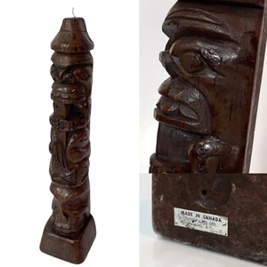 Vintage 60’s 70’s TOTEM POLE CANDLE Native Art Indigenous Canadian Collectible - Picture 1 of 7