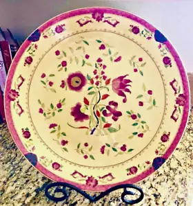 ORIENTAL ACCENT CO. Canterbury Crackle 20" Decorative Plate w Iron Display Stand - Picture 1 of 13