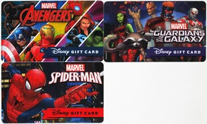 3 Disney Marvel Gift Cards: Avengers, Guardians of the Galaxy, & Spiderman 2016 - Picture 1 of 4