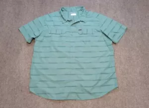 Columbia Shirt Mens 2XL Green Short Sleeve Outdoors Omni-Shade Nylon Fishing - Picture 1 of 7