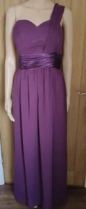 New Wine Lined One Shoulder Detail Maxi Dress Size M Prom/Black Tie Event - Picture 1 of 4