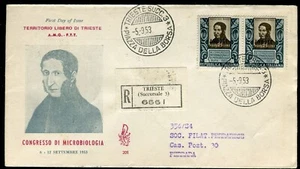 FDC Venetia Club Trieste A 1953 VI Congress Di Microbiologia Viaggiata IN Racc - Picture 1 of 2