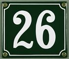 Grne Emaille Hausnummer "26" 14x12 cm Hausnummernschild sofort lieferbar Schild